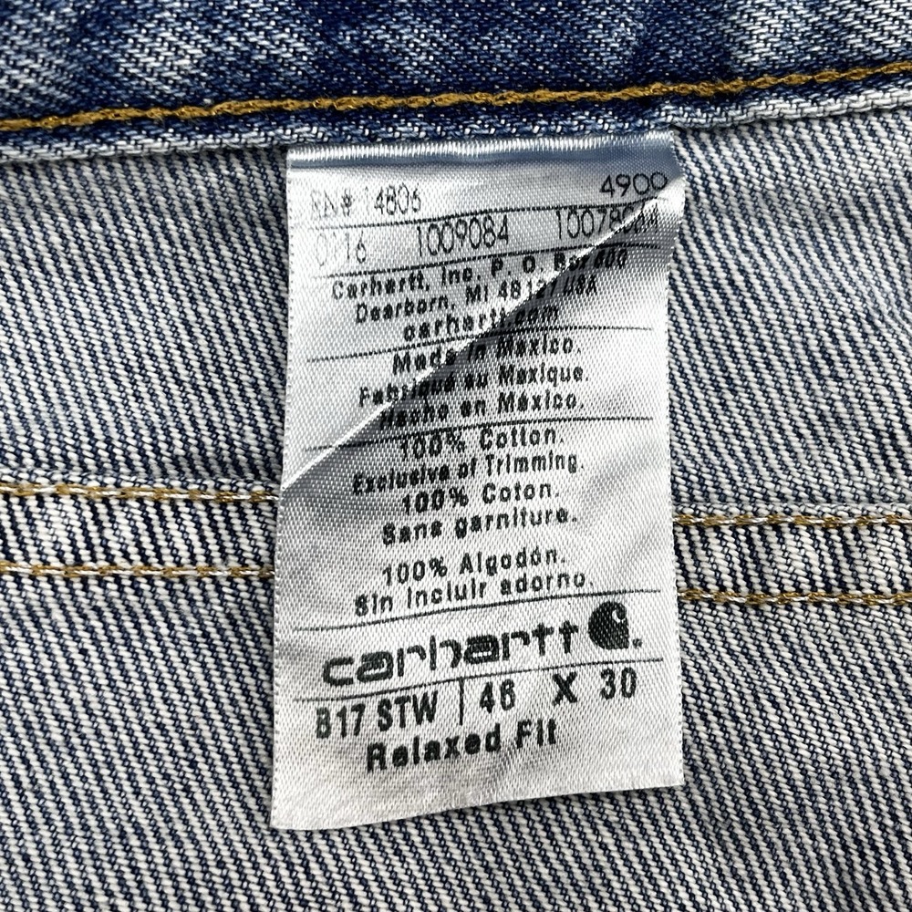 Carhartt Jeans Men's Sz 46x30 Blue Denim Pants‎ Relaxed Fit Original Straight - Picture 3 of 7